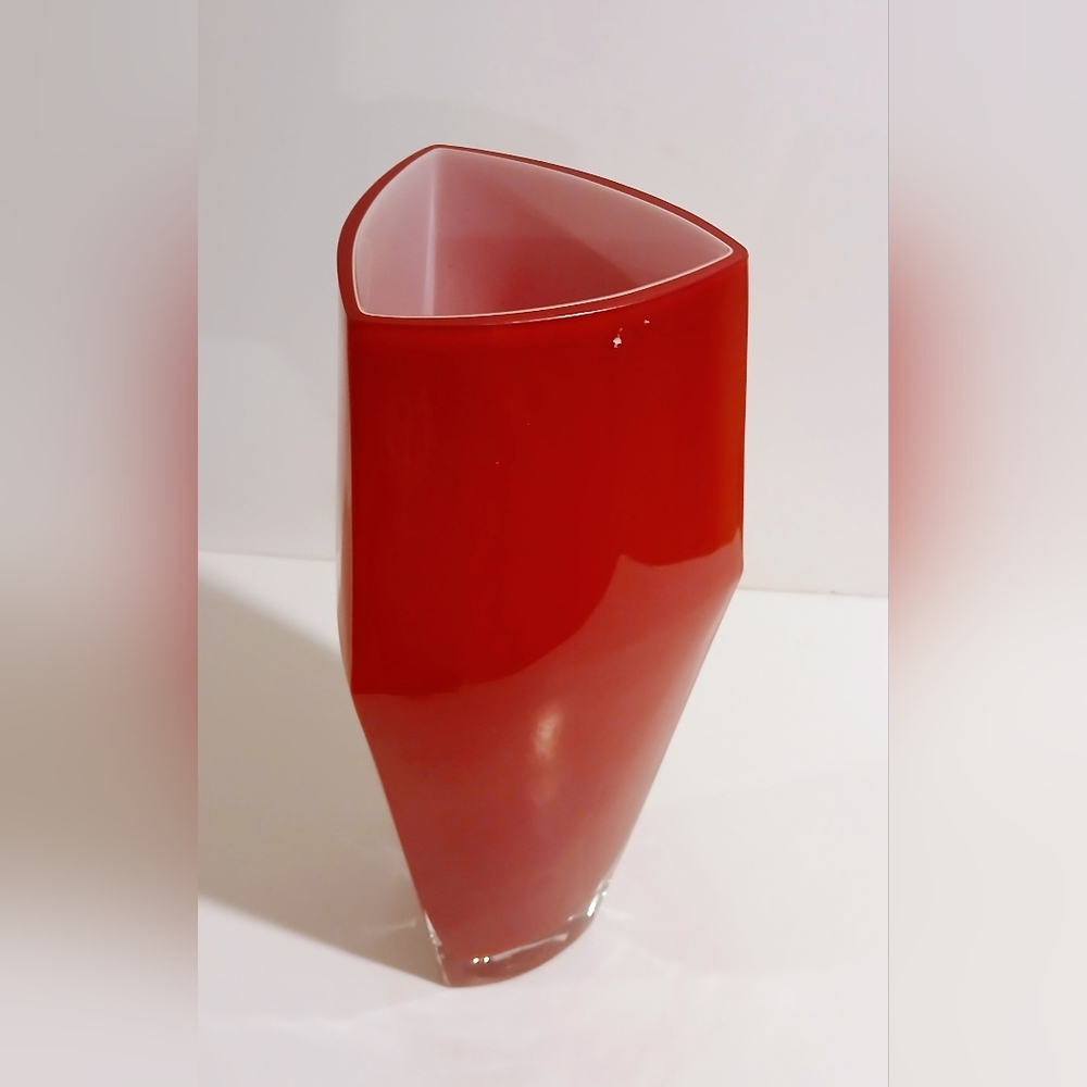 Retro Blown Glass Red Vase